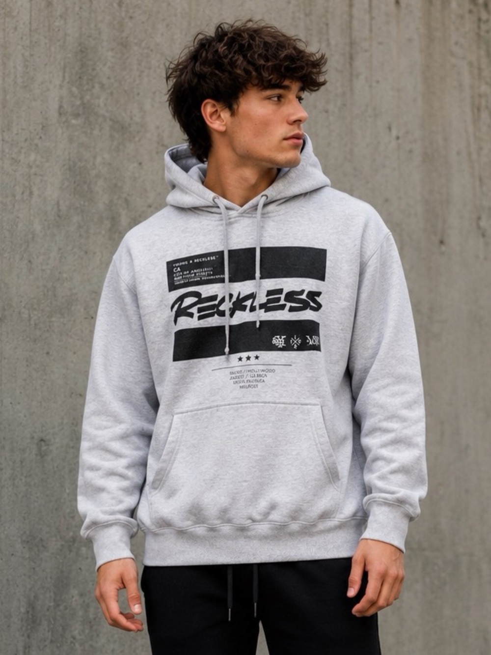 Young & Reckless Gray Graphic Pullover Hoodie